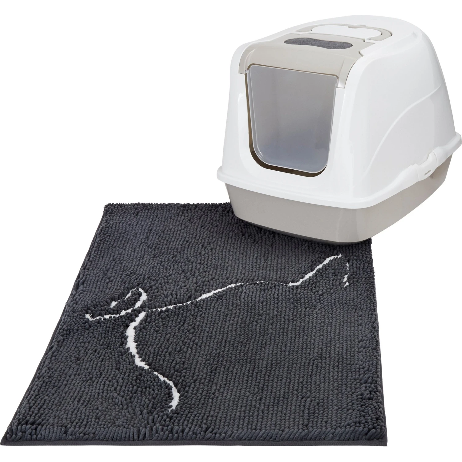 Frisco Microfiber Chenille Cat Silhouette Litter Mat 4 Frisco Microfiber Chenille Cat Silhouette Litter Mat - Image 4