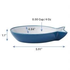 Frisco Fish Shaped Non-skid Ceramic Cat Dish -Pet Supply Store 256109 PT2. AC SS1800 V1616697170