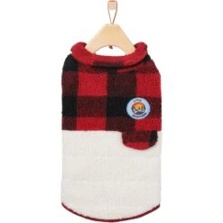 Frisco Mediumweight Red Plaid Insulated Dog & Cat Sherpa Coat -Pet Supply Store 268320 PT4. AC SS1800 V1628741540