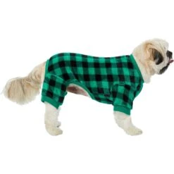 Frisco Dog & Cat Cozy Plush Fleece PJs, Green Plaid -Pet Supply Store 268517 PT2. AC SS1800 V1637669565