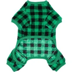 Frisco Dog & Cat Cozy Plush Fleece PJs, Green Plaid -Pet Supply Store 268517 PT4. AC SS1800 V1637682124