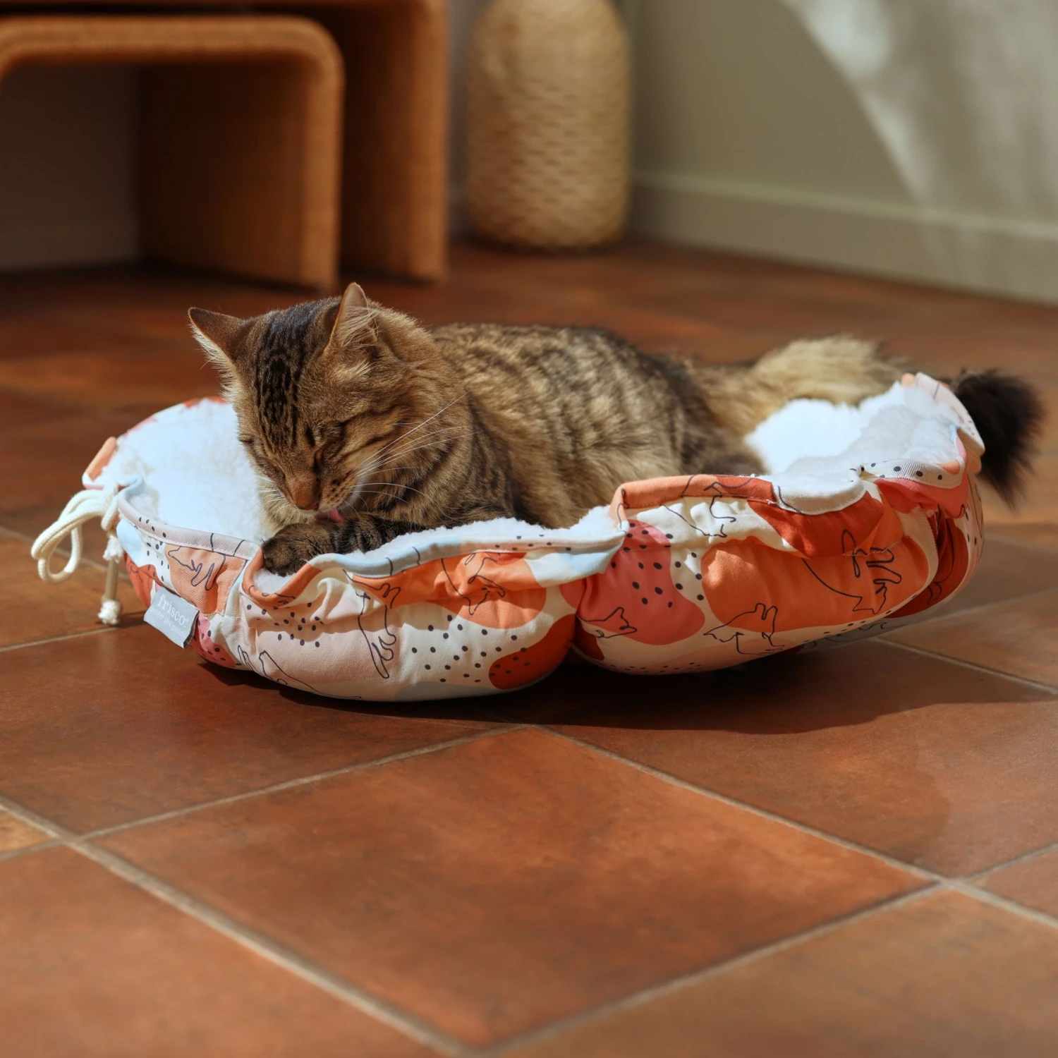 Frisco Calico Cat Design Adjustable Cat Bolster Bed 1 Frisco Calico Cat Design Adjustable Cat Bolster Bed