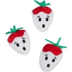 Pet Supply Store 41 Frisco Halloween Ghost Strawberries Plush Cat Toy With Catnip, 3 Count