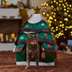 Frisco Holiday Christmas Tree Cardboard Cat House -Pet Supply Store 360879 PT4. AC SS1800 V1695648149