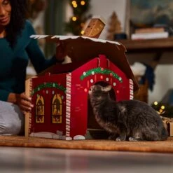 Frisco Holiday Santa's Workshop Cardboard Cat House -Pet Supply Store 360881 PT3. AC SS1800 V1695648150