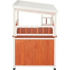 Frisco Outdoor Wooden Cat House With Balcony & Step Ladder -Pet Supply Store 361012 PT3. AC SS1800 V1657828422