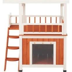 Frisco Outdoor Wooden Cat House With Balcony & Step Ladder -Pet Supply Store 361012 PT4. AC SS1800 V1657831794