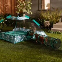 Frisco Mesh Outdoor Pop-up Cat Playpen Tent & Tunnel -Pet Supply Store 371209 PT6. AC SS1800 V1663094504