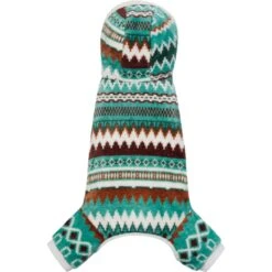 Frisco Fairisle Cozy Plush Fleece Dog & Cat PJs, Green -Pet Supply Store 719054 PT4. AC SS1800 V1692720279
