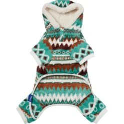 Frisco Fairisle Cozy Plush Fleece Dog & Cat PJs, Green -Pet Supply Store 719054 PT5. AC SS1800 V1692720277