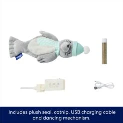 Frisco Holiday Interactive Flopping Seal Electronic Cat Toy With Catnip -Pet Supply Store 740102 PT2. AC SS1800 V1695046543