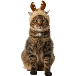 Frisco Sherpa Reindeer Dog & Cat Hat With Bells