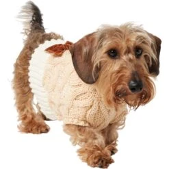 Frisco Cable Knit Dog & Cat Sweater Dress With Velvet Bow -Pet Supply Store 745838 PT2. AC SS1800 V1694793815