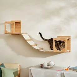 Frisco Cushioned Wall Mounted Cat Wall Shelf & Frisco Cat Silhouette With Bridge Wall Mounted Cat Wall Shelves -Pet Supply Store 785550 PT5. AC SS1800 V1677600274