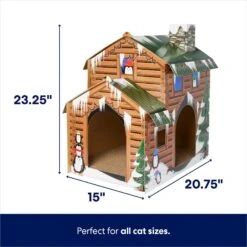 Frisco Holiday Log Cabin Cardboard Cat House & Frisco Holiday Santa's Workshop Cardboard Cat House -Pet Supply Store 986198 PT2. AC SS1800 V1698257738