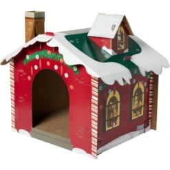 Frisco Holiday Log Cabin Cardboard Cat House & Frisco Holiday Santa's Workshop Cardboard Cat House -Pet Supply Store 986198 PT5. AC SS1800 V1698257790