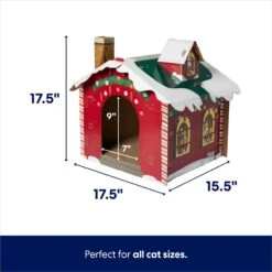 Frisco Holiday Log Cabin Cardboard Cat House & Frisco Holiday Santa's Workshop Cardboard Cat House -Pet Supply Store 986198 PT6. AC SS1800 V1698257736