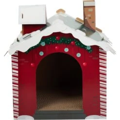 Frisco Holiday Log Cabin Cardboard Cat House & Frisco Holiday Santa's Workshop Cardboard Cat House -Pet Supply Store 986198 PT7. AC SS1800 V1698257790